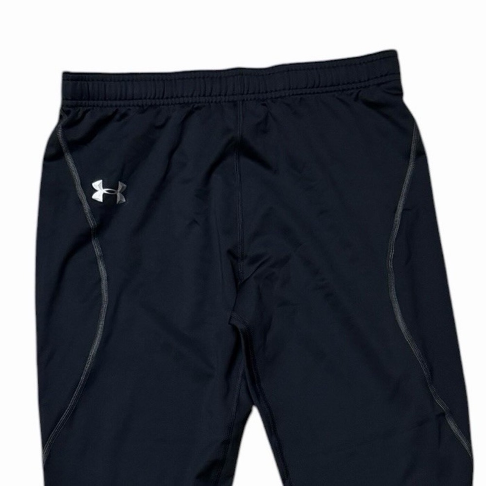 (2)Under Armour ColdGear Mens Fitted Leggings Black Compression Base Pants Large - Picture 3 of 8